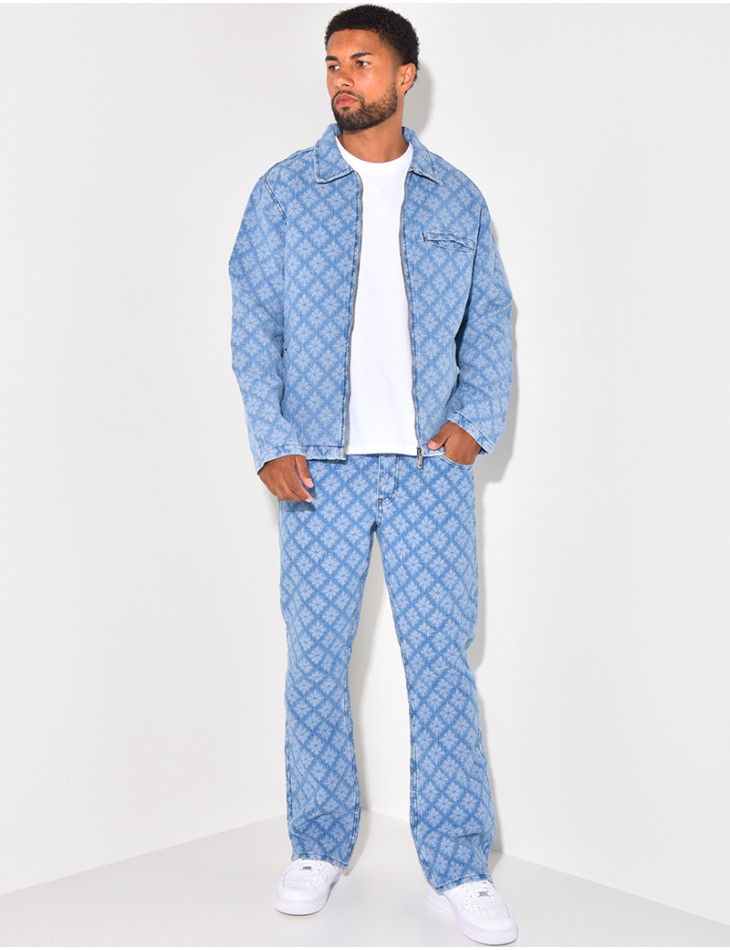 Patterned jacket and trouser set