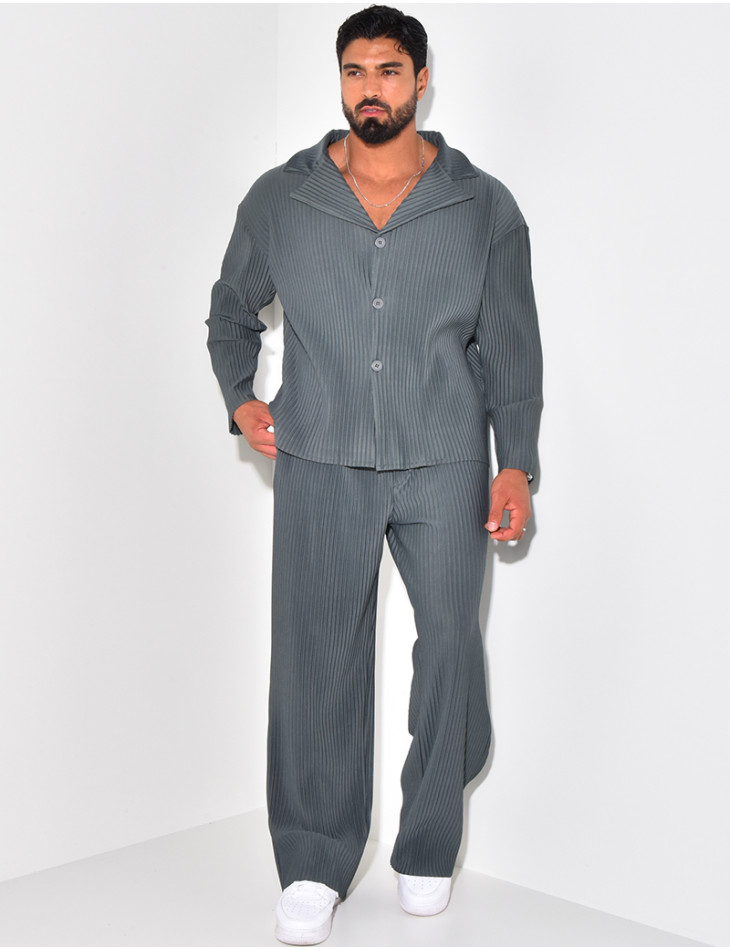 Pleated shirt and trouser set