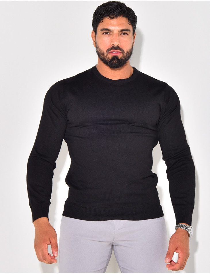 Pull fin col rond