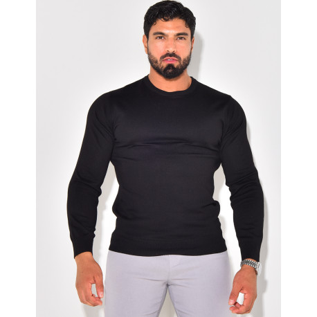 Pull fin col rond