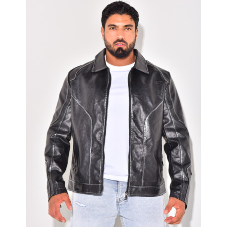 Veste en similicuir homme