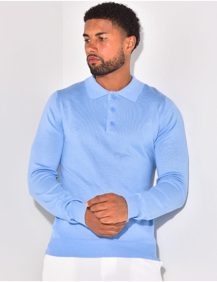 Geripptes Poloshirt