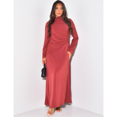 Robe longue plissés asymétrique