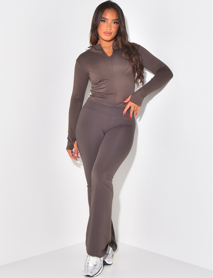 Pantalon de sport flare taille haute