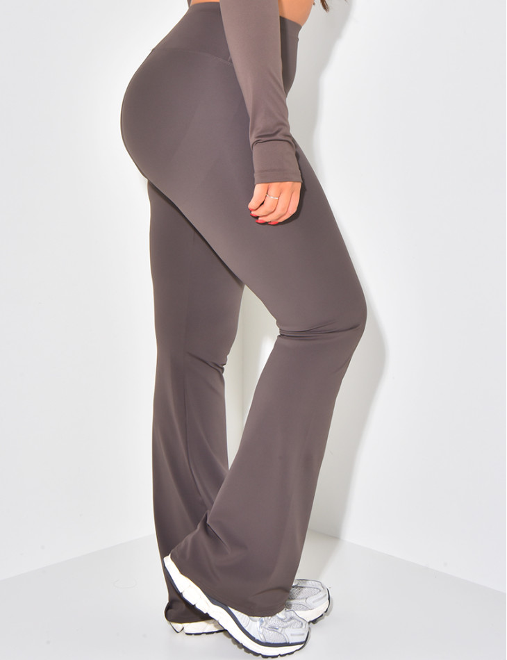 High waist flare sports trousers