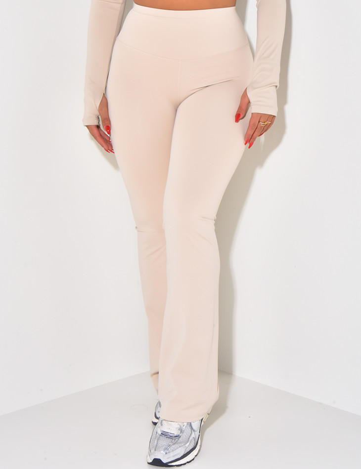 High waist flare sports trousers