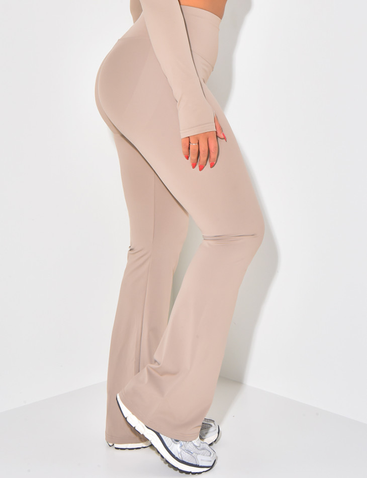 High waist flare sports trousers