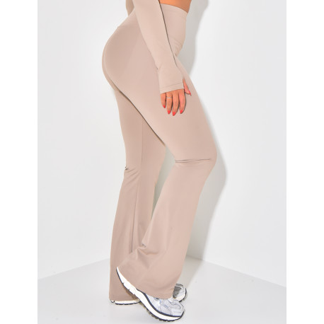 High waist flare sports trousers