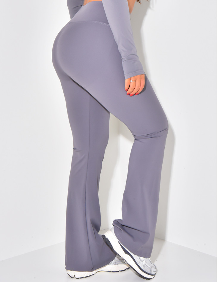 High waist flare sports trousers