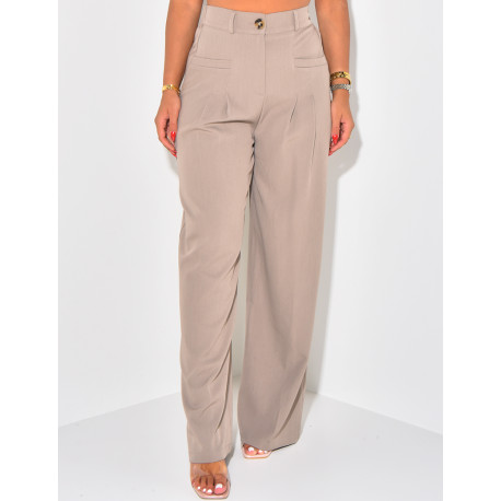 Pantalon de taille coupe droite à pinces