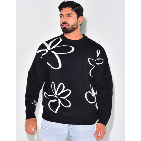 Pull en laine à motifs