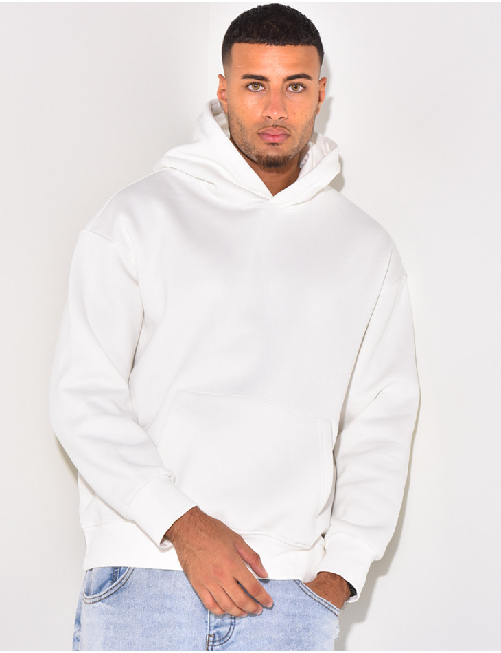 Sweat a capuche couleur uni sale