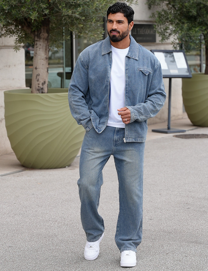 Ensemble pantalon et veste en jeans