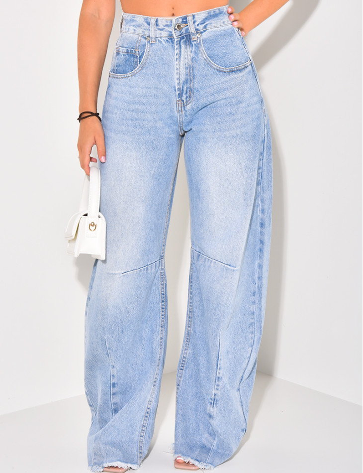 Jeans coupe droite effet vintage