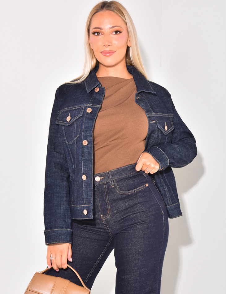 Veste en jeans bleu brut