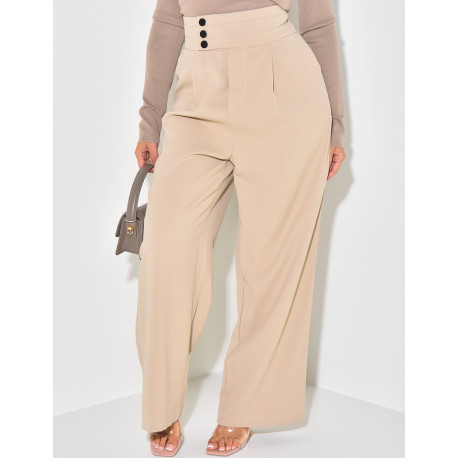 Fluid tailoring trousers with buttons