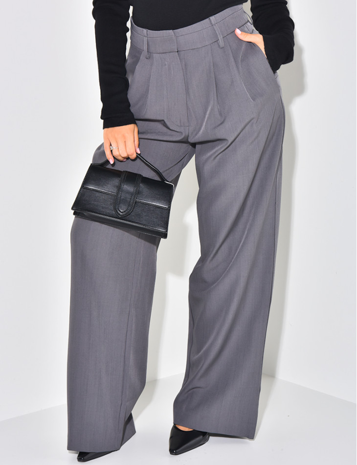 Straight-leg tailored trousers