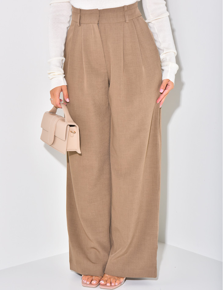 Straight-leg tailored trousers