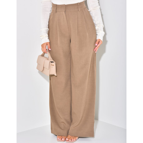 Straight-leg tailored trousers