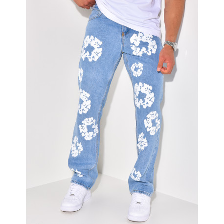 Jeans à fleurs