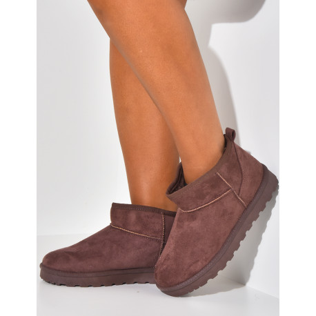 Suede-lined wedge ankle boots