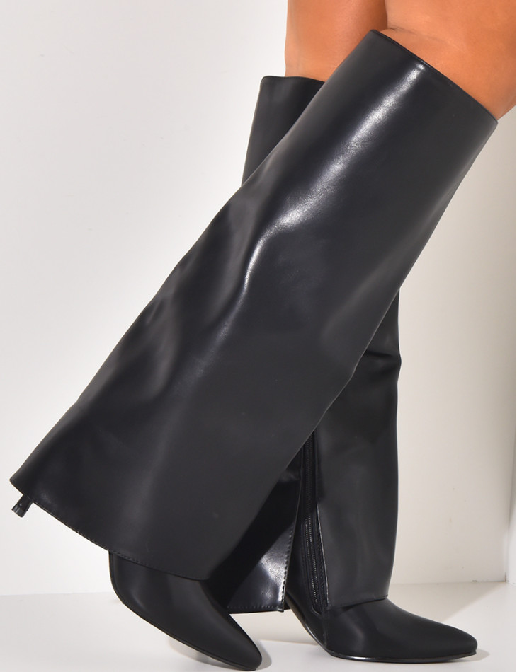 Stiletto heel boots with flaps