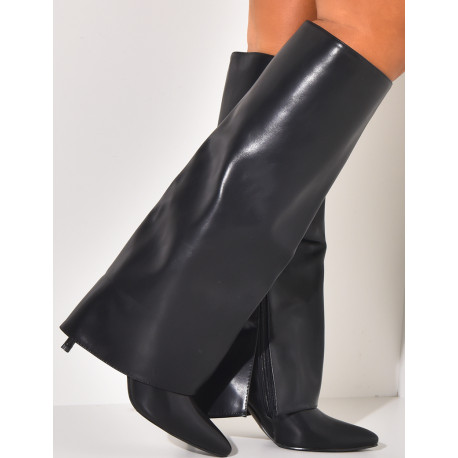 Stiletto heel boots with flaps