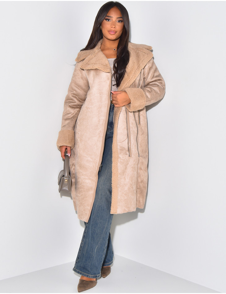 Manteau long fourre style perfecto