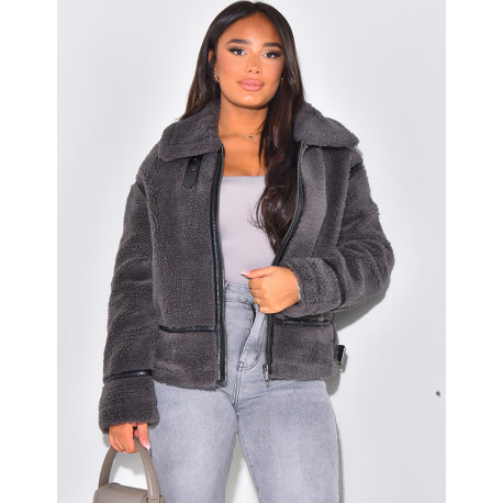 Oversize-Jacke aus Schafsfell