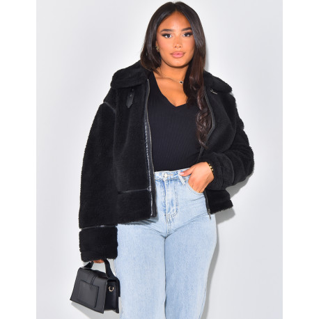 Veste oversize en peau de mouton