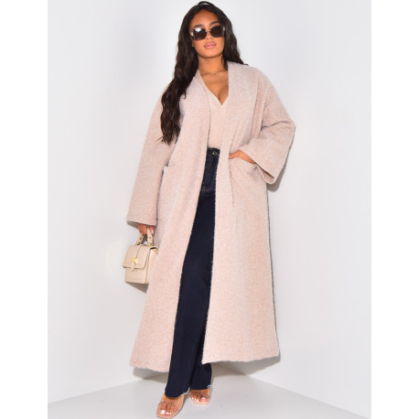 Manteau oversize en laine chiné