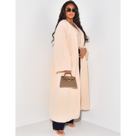 Kimono oversize en laine bouillie