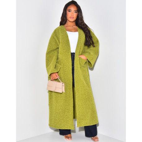 Oversized mottled wool coat