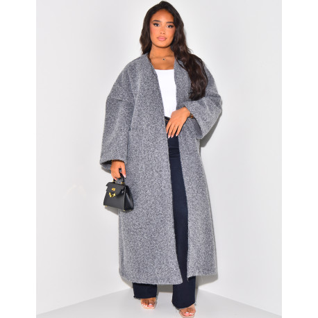 Oversized mottled wool coat