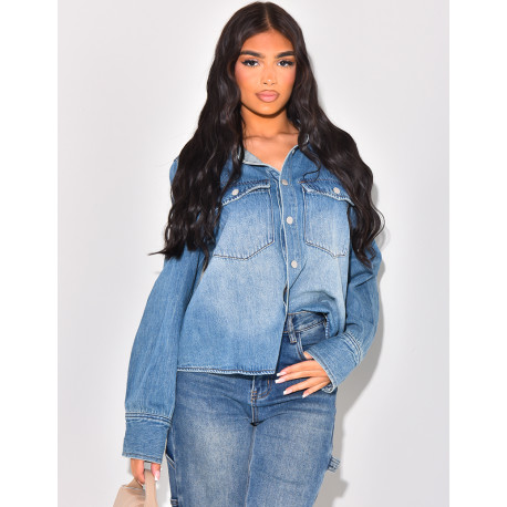 Vintage wash denim shirt