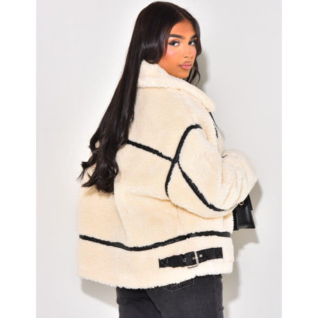 Oversized sheepskin jacket