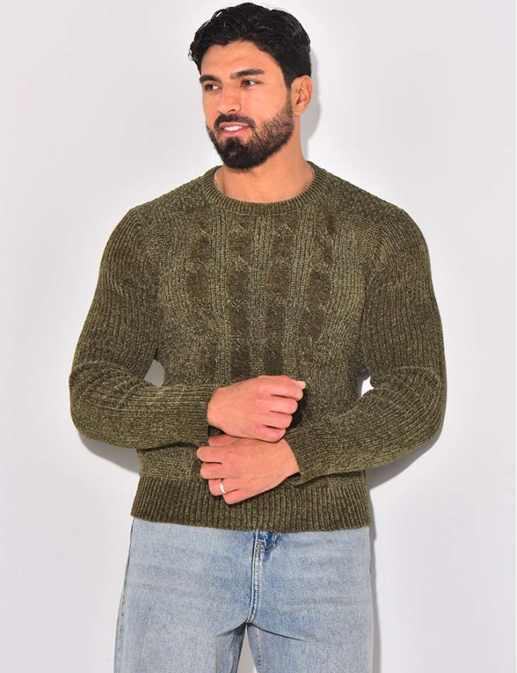 Pull en laine tressé