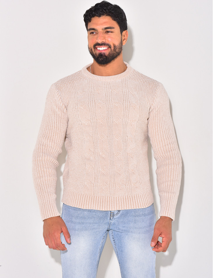 Pull en laine tressé