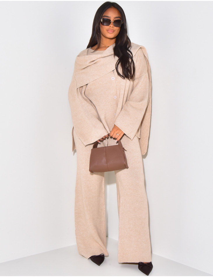 Wool trouser and cape set