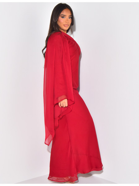 Double layer dress with sleeves best sale