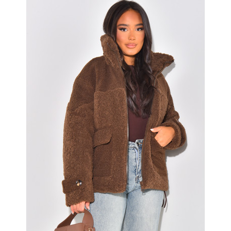 Oversized sheepskin down jacket