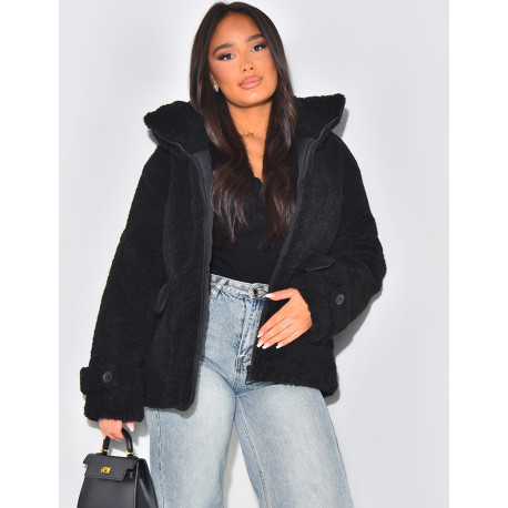 Oversized sheepskin down jacket