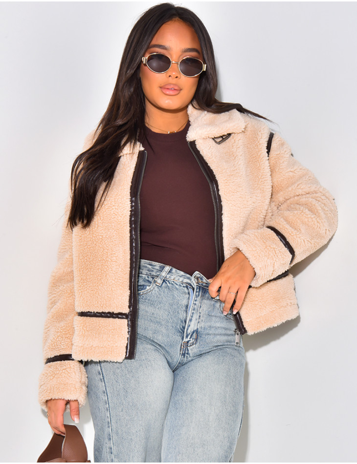 Oversize-Jacke aus Schafsfell