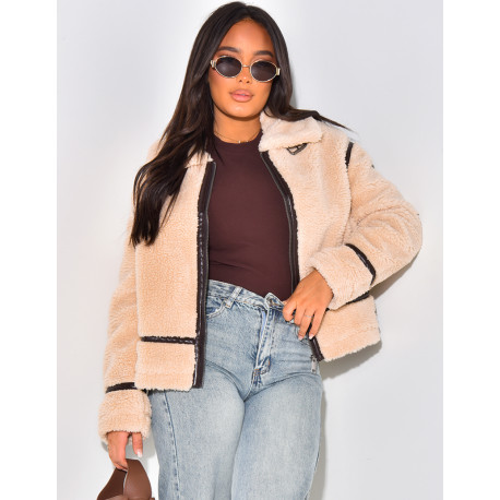 Oversized sheepskin jacket