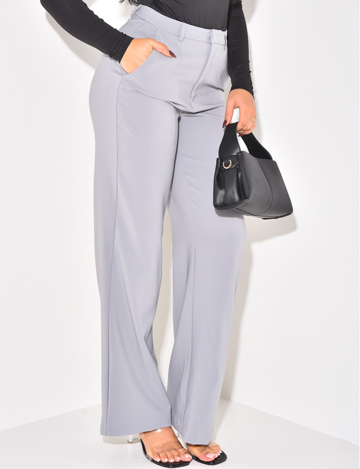 Straight-leg tailored trousers