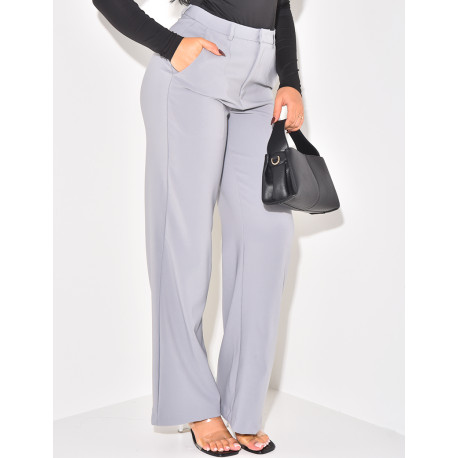 Straight-leg tailored trousers