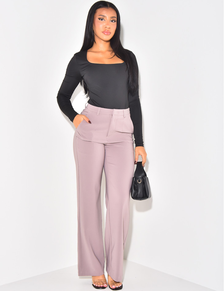 Straight-leg tailored trousers