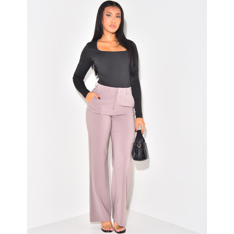 Straight-leg tailored trousers