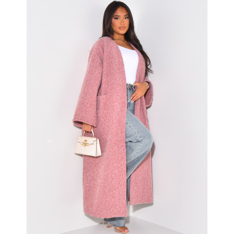 Oversized mottled wool coat