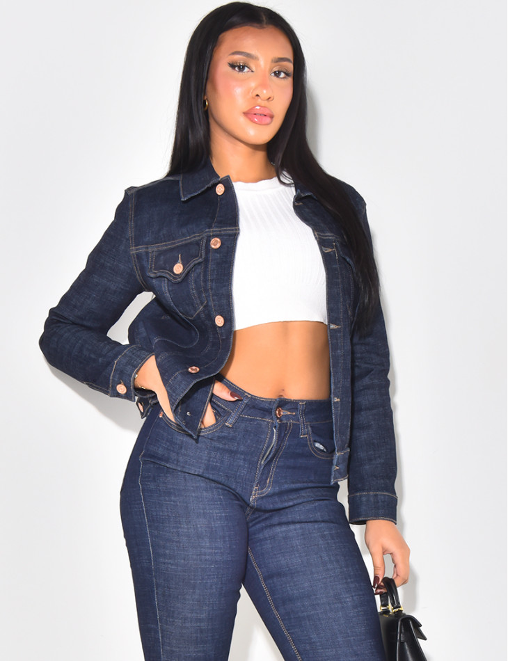 Veste en jeans bleu brut